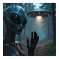 Female Alien Extraterrestrial and UFO Acrylic Print