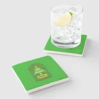 Celtic Christmas Tree - Green  Stone Coaster