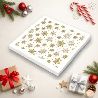 Elegant Gold Snowflake Pattern Napkins