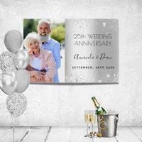 25th silver wedding anniversary photo glitter foam board