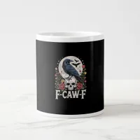 F-Caw-F Bird Crow Funny Crow Bird Cawing Grunge Re Giant Coffee Mug