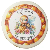 Honey bee themed Girl's Baby Shower Personalized Sugar Cookie