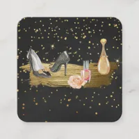 *~* Gold Foil - Glitter Heels Nail Polish Perfume Square Business Card