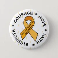 MS Multiple Sclerosis ORANGE Ribbon  Button