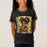 Cute Anime Fairy Girl and Chibi Dragon T-Shirt
