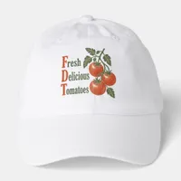 Funny Fresh Delicious Tomatoes Vintage woodblock  Hat
