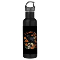 Crow Raven F-Caw-F Funny Halloween Gothic Creative Stainless Steel Water Bottle