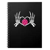 Skeleton Hands Heart Sign Funny Pickle Valentine's Notebook