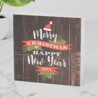 Merry Christmas Year Typography ID698 Wooden Box Sign