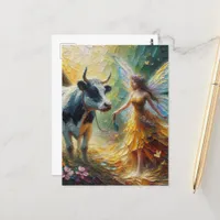 Fairy and her Cow Postcard