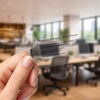 Elegant Confetti Balloon Event Planner Transparent Clear Business Cards