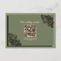 Modern Sage green & gold classic Luxury Enclosure Card