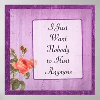 Pretty Purple Inspirational Poster about Pain