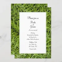 Green Grass Backyard Summer Wedding Invitation