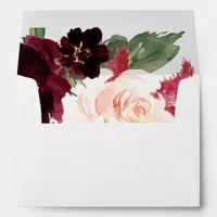 Boho Floral Burgundy Envelope