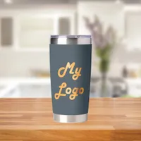 Charcoal gray logo business corporate insulated tumbler