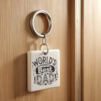 World's Best Dad Vintage Typography  Keychain