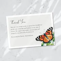 Butterfly Sympathy Funeral  Thank You Card