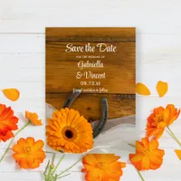 Daisy Horseshoe Western Wedding Save the Date