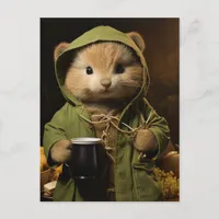 Adorable Little Hamster With Coffee Postcard