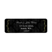 gold black return address label