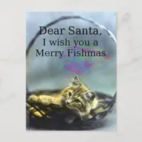 Dear Santa Merry Fishmas Holiday Postcard