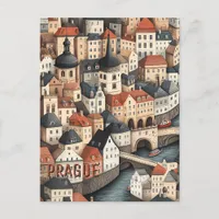 Prague Czech Republic Travel Postcard