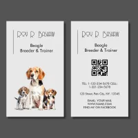 Dog Puppy Breeder Trainer Beagle QR Code Canine  Business Card