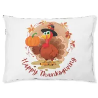 Happy Thanksgiving Typography Pet Bed