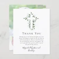 Budget Cross Photo Baptism Thank You Card