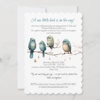 Whimsical Birds on Branches  Pastel Baby Shower Invitation