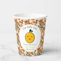  Little Cutie Orange Citrus 1st Birthday  Paper Cups