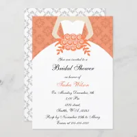 coral Bridal Shower Invitation