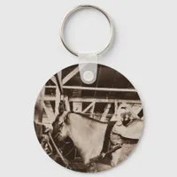 Antique Looking Horse Photo Keychain