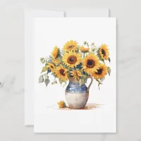 Sunflowers Hello Customizable Flat Greeting Card