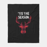Tis The Season Funny Christmas Buck Deer Men Fleece Blanket