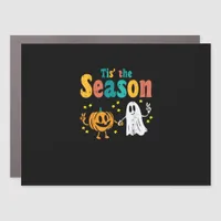 Tis Season Pumpkin Leaf Latte Fall Softball Car Magnet