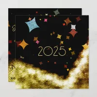 new year with gold & confettis invitation ( 2025 )