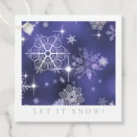 Prettiest Snowflakes Pattern Violet ID846 Favor Tags