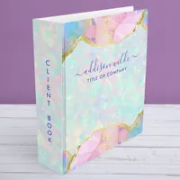 Opal Gemstone Pastel Iridescent Modern Elegant 3 Ring Binder