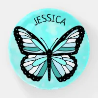 Add your name to this Pretty Teal Butterfly  Paperweight