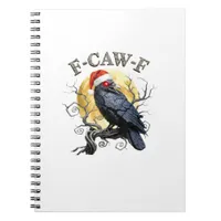 Funny Crow F-Caw-F Bird Gothic Christmas Santa Hat Notebook