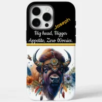 Buffalo Adorned With Vibrant Flowers and Feathers iPhone 16 Pro Max Case