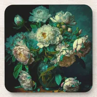 Beautiful Peony Flowers Beverage Coaster