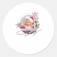 Tis The Season To Be Dolly Vintage Classic Round Sticker