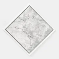 Simple White and Grey Marble |  Paper Dinner Napkins