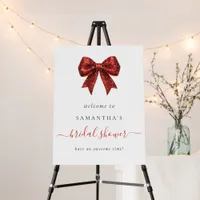 Red Glitter Bow Welcome to Bridal Shower Foam Board