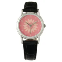 Chic Peach Flower on Coral Watch