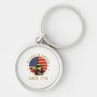 No Kings In America Since 1776 US Flag Patriotic  Keychain