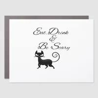 Eat Drink And Be Scary Cat Funny Cute Spooky Hallo Car Magnet
